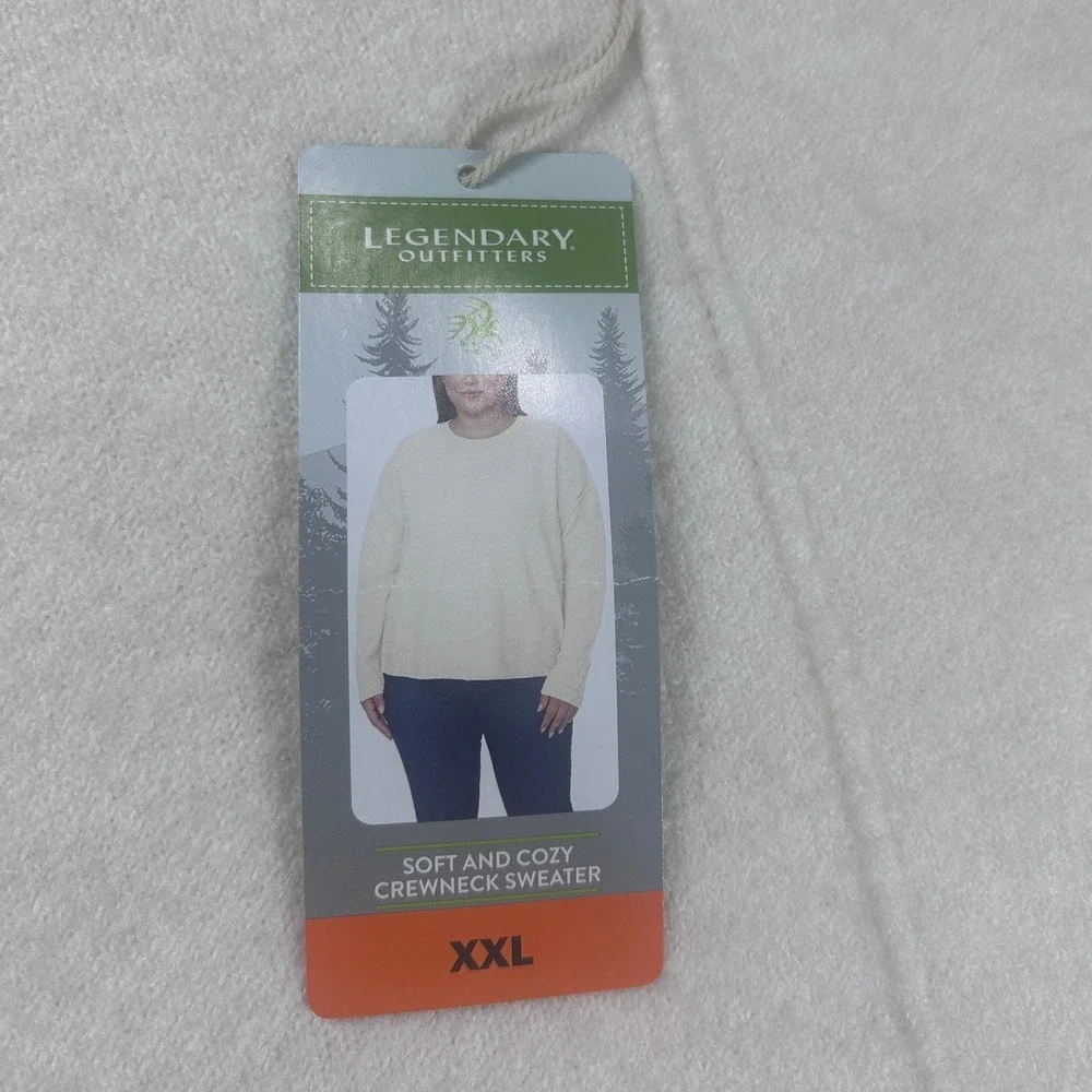 Legendary‎ Outfitters Cream Oatmeal Heather Knit Crewneck Sweater XXL Cozy NEW